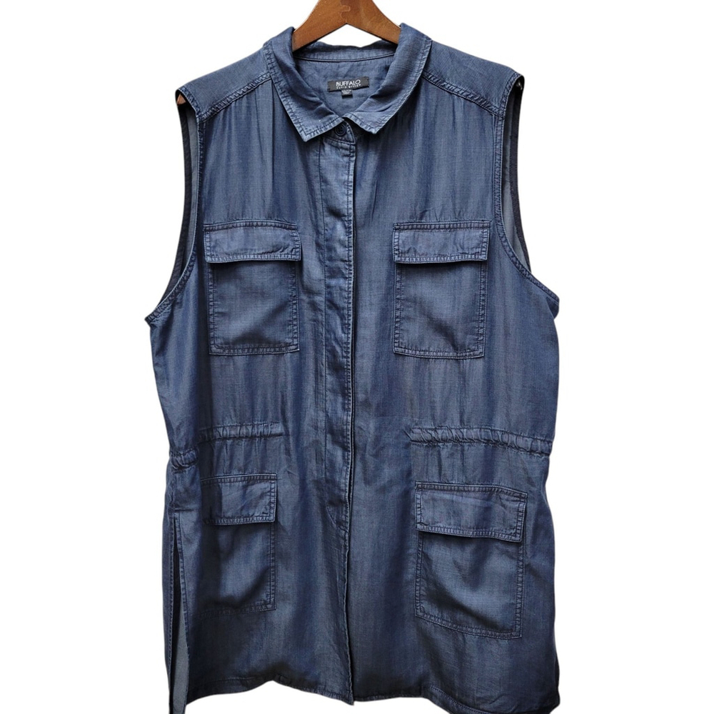 Buffalo David Bitton Women's Lightweight Tunic Denim Top Medium